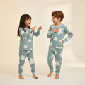 Star Green Long-Sleeves Pajamas (Unisex)