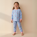 Swan Blue Long-Sleeves Pajamas (Girls)