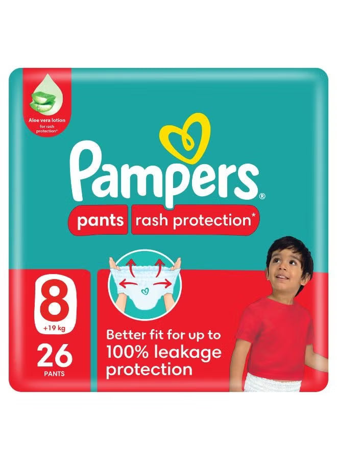 Rash Protection Pants Diapers Size 8 (19+ Kg) - 26 Count