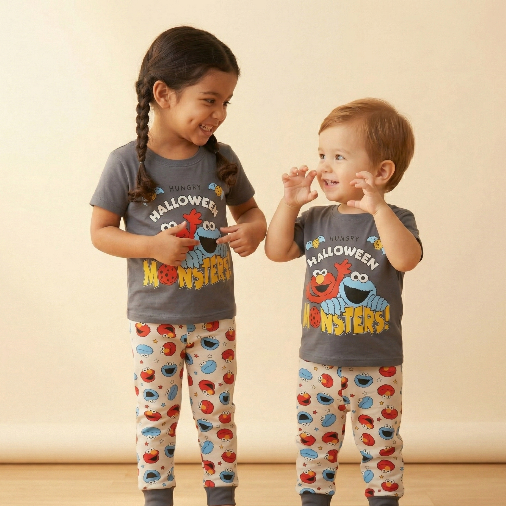 Halloween Gray Kids H\S Pajamas