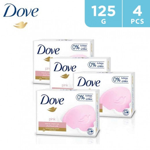 Dove Beauty Cream Bar Soap Pink 4 x 125 G