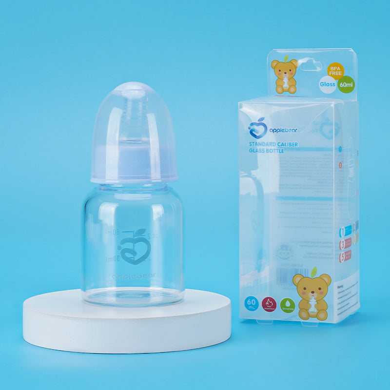 Applebear 60ml Standard Caliber Glass Baby Feeding Bottle – BPA-Free, Anti-Colic